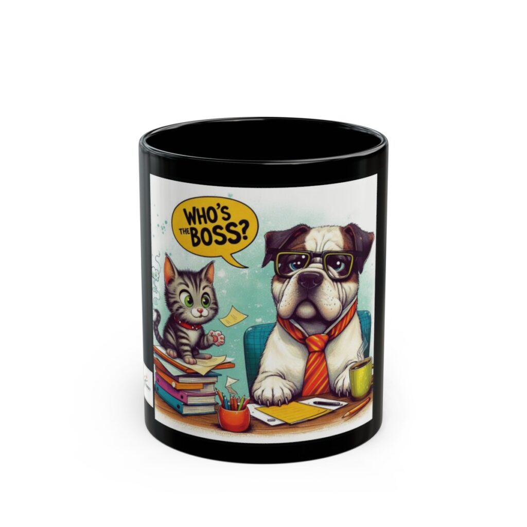 Who's the Boss' Black Mug (11oz, 15oz)